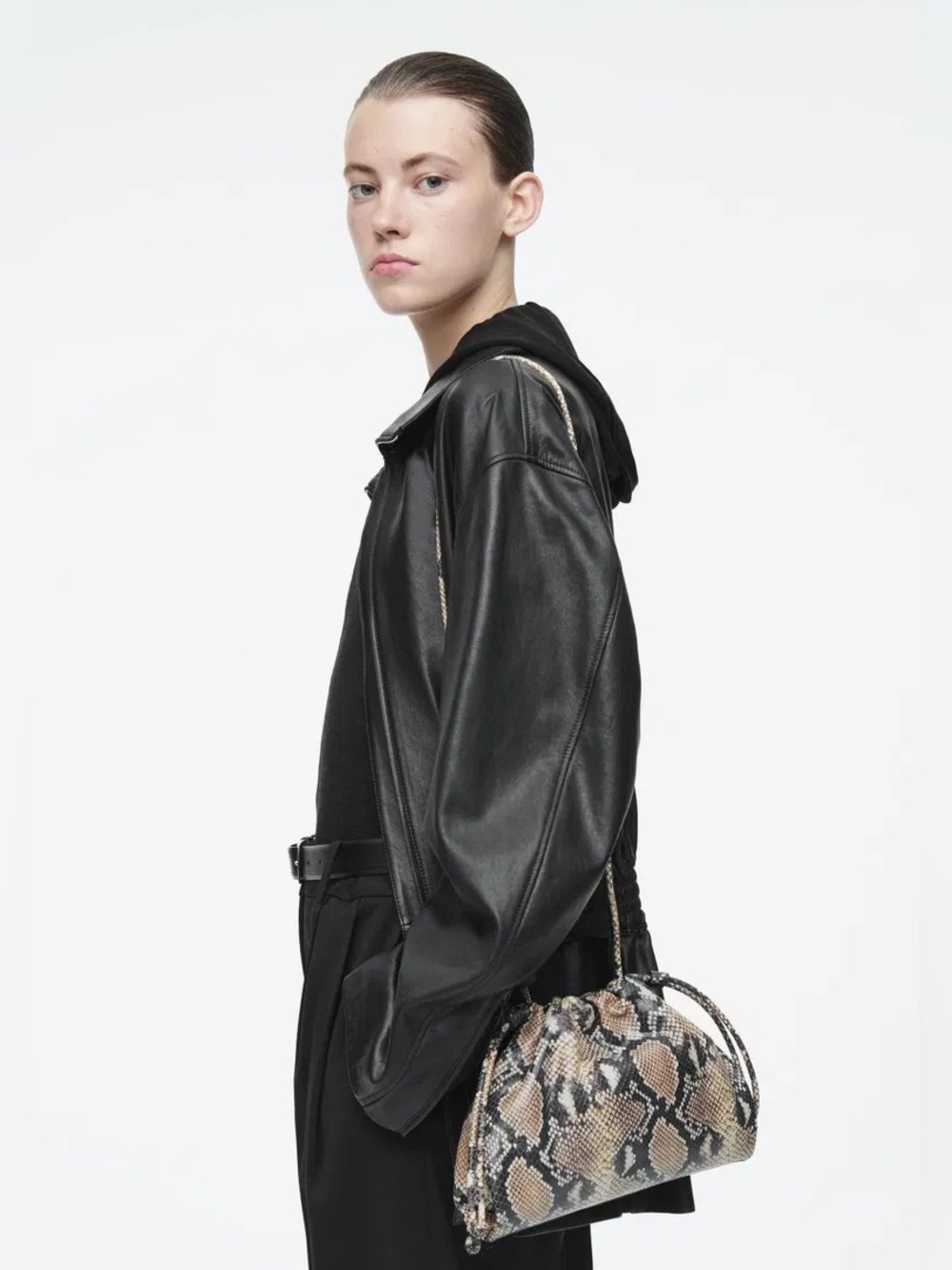 COS Mini Cavatelli Leather Clutch Crossbody Bag - Snake - Picture 3 of 12